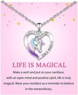 🌈 girls' unicorn necklace with enchanting message - adorable birthday jewelry logo