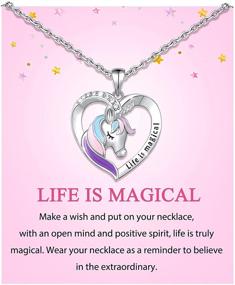 img 4 attached to 🌈 Girls' Unicorn Necklace with Enchanting Message - Adorable Birthday Jewelry