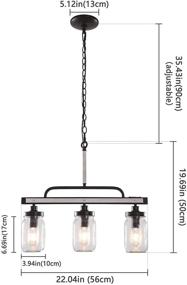 img 3 attached to Хенветон 3-световая фермерская люстра в стиле дерева