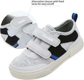 img 1 attached to Tombik Toddler Boy Slip-On Canvas Sneakers: Casual Loafers for Sports and Athletic Running