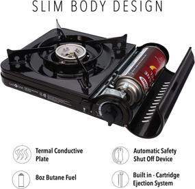 img 1 attached to GAS ONE NEW 10,000 BTU Portable Butane Gas Stove CSA Listed with Carrying Case - Black, 10.9&#34; H x 3.6&#34; W x 12.8&#34; L