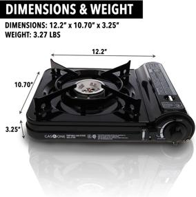 img 3 attached to GAS ONE NEW 10,000 BTU Portable Butane Gas Stove CSA Listed with Carrying Case - Black, 10.9&#34; H x 3.6&#34; W x 12.8&#34; L