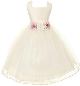 img 4 attached to 👗 Adorable Little Girls Dupioni Flower Dress: Stylish Clothing for Girls' Dresses