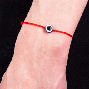 img 1 attached to Stylish Handmade Evil Eye Bracelet: Black and Red Adjustable Thread Bracelets for Men, Women, Teens - Minimalist Friendship Jewelry