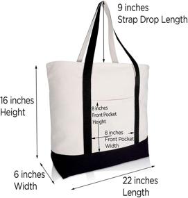 img 1 attached to 👜 DALIX Customizable Monogrammed Black Initial Tote Bag