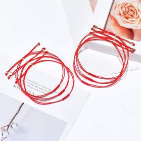 img 3 attached to 🔴 Красный браслет Seyaa Red String - 7 узлов для защиты и удачи по Каббале - браслет из нити ручной работы для женщин, мужчин, девочек, мальчиков, семьи и друзей.