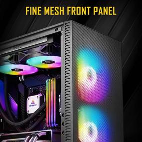 img 3 attached to 🖥️ Antec NX410 ATX Mid-Tower Case with Tempered Glass Side Panel, Full Side View, Pre-Installed 2 x 140mm Front Fans & 1 x 120 mm RGB Fan in Rear