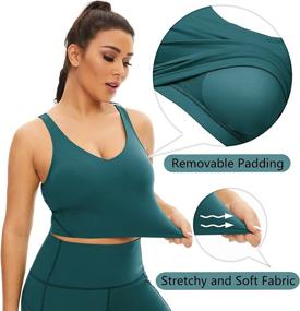 img 3 attached to TAIPOVE Longline Sports Bra Crop Tank: Sexy V-Neck Top for Women's Medium Impact Workouts - Buttery Soft, Padded, Seamless & Cute!