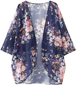 img 1 attached to 🌺 Womens Chiffon Tropical Hawaiian Cardigans: Stylish Swimwear Cover Ups & Clothing