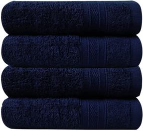 img 4 attached to TRIDENT Towels Cotton Bathroom Absorbent Bath