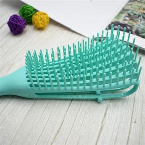 img 1 attached to 🌿 Ultimate Detangling Brush for Afro American Hair Types: 3a to 4c - Kinky, Wavy, Curly, Coily, Wet, Dry, Oil, Thick, Long Hair - Knots Detangler Scalp Massage Comb - Women's Hair Detangler (Green)