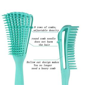 img 2 attached to 🌿 Ultimate Detangling Brush for Afro American Hair Types: 3a to 4c - Kinky, Wavy, Curly, Coily, Wet, Dry, Oil, Thick, Long Hair - Knots Detangler Scalp Massage Comb - Women's Hair Detangler (Green)