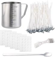 🕯️ complete diy candle making kit: melting pouring pot, 100 candle wicks & stickers, stainless steel spoon included logo