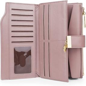 img 1 attached to 👛 YALUXE RFID Blocking Genuine Leather Women's Large Capacity Luxury Wax Wallet Clutch Multi Card Organizer