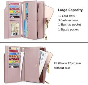img 3 attached to 👛 YALUXE RFID Blocking Genuine Leather Women's Large Capacity Luxury Wax Wallet Clutch Multi Card Organizer