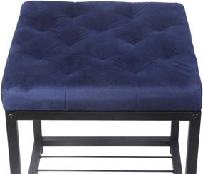 img 2 attached to 💙 Stylish Navy Blue Tufted Ottoman Upholstered Bench with Sturdy Metal Frame - 250lb Weight Capacity