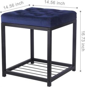 img 3 attached to 💙 Stylish Navy Blue Tufted Ottoman Upholstered Bench with Sturdy Metal Frame - 250lb Weight Capacity