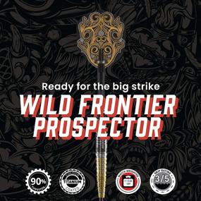 img 3 attached to 🎯 Wild Frontier Prospector Steel Tip Dart Set - Back Weighted - 90% Tungsten Barrel - Shot! Darts