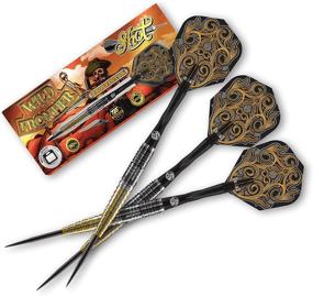 img 4 attached to 🎯 Wild Frontier Prospector Steel Tip Dart Set - Back Weighted - 90% Tungsten Barrel - Shot! Darts