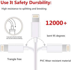 img 2 attached to 📱 SHARLLEN iPhone Charger Cable 5-Pack with Fast Charging - 3ft/3ft/6ft/6ft/9ft Lengths - Compatible with iPhone, iPad, iPod - White