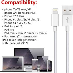 img 1 attached to 📱 SHARLLEN iPhone Charger Cable 5-Pack with Fast Charging - 3ft/3ft/6ft/6ft/9ft Lengths - Compatible with iPhone, iPad, iPod - White