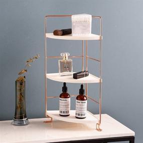 img 3 attached to 🌹 3-Tier Bathroom Countertop Organizer - Rose Gold Corner Shelves for Vanity, Sink Storage, and Kitchen Cabinet - Multi-Purpose Cosmetic Makeup and Spice Rack Tray