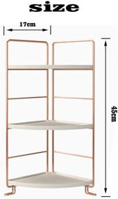 img 2 attached to 🌹 3-Tier Bathroom Countertop Organizer - Rose Gold Corner Shelves for Vanity, Sink Storage, and Kitchen Cabinet - Multi-Purpose Cosmetic Makeup and Spice Rack Tray