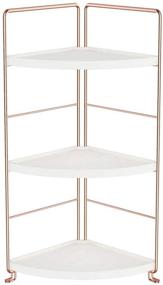 img 4 attached to 🌹 3-Tier Bathroom Countertop Organizer - Rose Gold Corner Shelves for Vanity, Sink Storage, and Kitchen Cabinet - Multi-Purpose Cosmetic Makeup and Spice Rack Tray