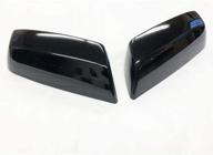 🔍 s sizver ultra finish glossy-black mirror covers for 2014-2019 chevrolet silverado+gmc sierra 1500+2500+3500 non-towing models - 2pcs top half mirror covers included logo