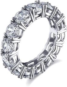 img 1 attached to Sterling Silver Zirconia Eternity Wedding Women's Jewelry