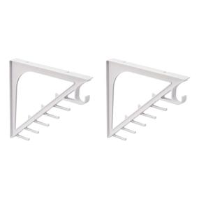 img 4 attached to 🌟 Maximize Closet Space with Amazon Basics Closet Bracket - Large, White, 2-Pack, featuring Extra Diagonal Storage