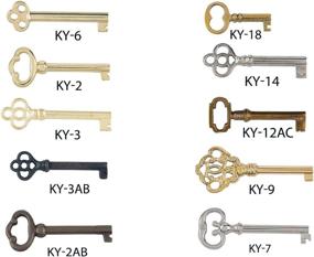 img 2 attached to 🔑 Antique Furniture Skeleton Key Reproduction Set - Ideal for Cabinet Doors, Grandfather Clocks, Dresser Drawers | KY-10S