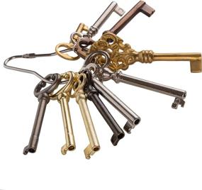 img 1 attached to 🔑 Antique Furniture Skeleton Key Reproduction Set - Ideal for Cabinet Doors, Grandfather Clocks, Dresser Drawers | KY-10S