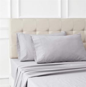 img 1 attached to 🛏️ Grey California King Amazon Basics Everyday Flannel Bed Sheet Set