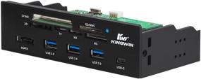 img 4 attached to 🖥️ Kingwin Powered USB Hub 3.0 with USB-C Port, SD & Micro SD Card Readers - High-Speed Data Transfer up to 5Gbps - 5.25" Computer Case Front Bay, Black (KW525-3U3CR)