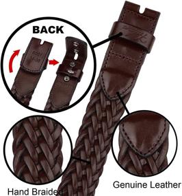 img 1 attached to 👔 Falari Braided Without Buckle 8007 NVY M: Top-notch Men's Accessory for Style and Comfort