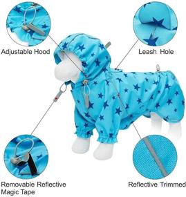 img 3 attached to Blueberry Pet Packable Reflective Dog Raincoat or Poncho - 7 Patterns, Lightweight