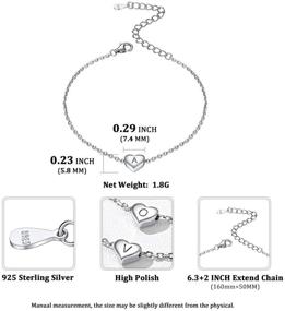 img 1 attached to ChicSilver Initial Heart Bracelet, 925 Sterling Silver Letter Charm Bracelet for Women Girls - Fashionable Dainty Personalized Bracelet (Includes Gift Box)