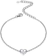 chicsilver initial heart bracelet, 925 sterling silver letter charm bracelet for women girls - fashionable dainty personalized bracelet (includes gift box) logo