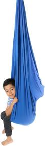 img 2 attached to 🌈 X-Large Therapy Swing - DreamGYM Sensory Swing - 95% Cotton - Blue Compression Swing for Autism, Sensory Processing Disorder (SPD), Anxiety - Hardware Included