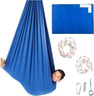 🌈 x-large therapy swing - dreamgym sensory swing - 95% cotton - blue compression swing for autism, sensory processing disorder (spd), anxiety - hardware included logo