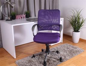 img 1 attached to Purple Mesh Back Task Chair with Pewter Finish by Boss Office Products