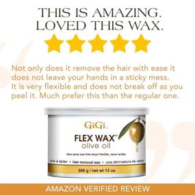 img 3 attached to GiGi Olive Oil Flex Wax - Hard Wax for Face and Body, Non-Strip, Ideal for Normal to Dry Skin, 13 oz. (1-pack)