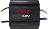 🔊 pyle 2-channel marine amplifier receiver: waterproof and weatherproof subwoofer for boat stereo speaker & watercraft - 400 watt power with wired rca, aux, and mp3 audio input cable logo