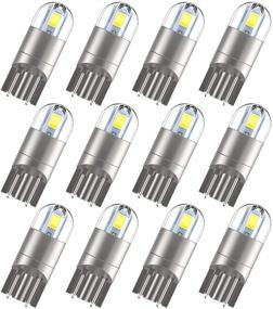 img 4 attached to Dome Map, License Plate & Trunk Tail Light T10 194 Bulbs - 12pcs, Super Bright White LED 2825 W5W 175 168 Bulb for Enhanced Visibility
