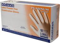 🧤 adenna plt550 platinum x-small latex powder free exam gloves (white, 100ct) - 5.5 mil thickness logo