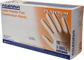 img 4 attached to 🧤 Adenna PLT550 Platinum X-Small Latex Powder Free Exam Gloves (White, 100ct) - 5.5 mil Thickness