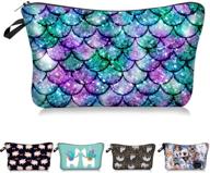 🧜 vibrant glowing mermaid cosmetic bag - travel-friendly makeup pouch for women and girls logo