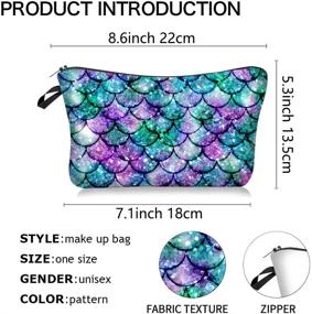 img 3 attached to 🧜 Vibrant Glowing Mermaid Cosmetic Bag - Travel-friendly Makeup Pouch for Women and Girls