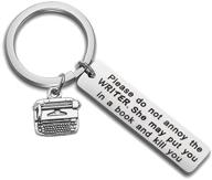 📚 hollp journalist gift writer keychain book lover gift literary keychain - do not disturb the writer jewelry logo